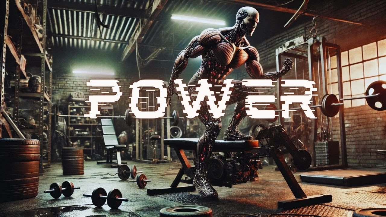 A muscular figure in a gym showcasing power, symbolizing energy workout supplements for peak performance.