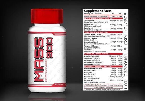 Concealed Labs Mass 900 60 caps anabolic stack - GIGACULT