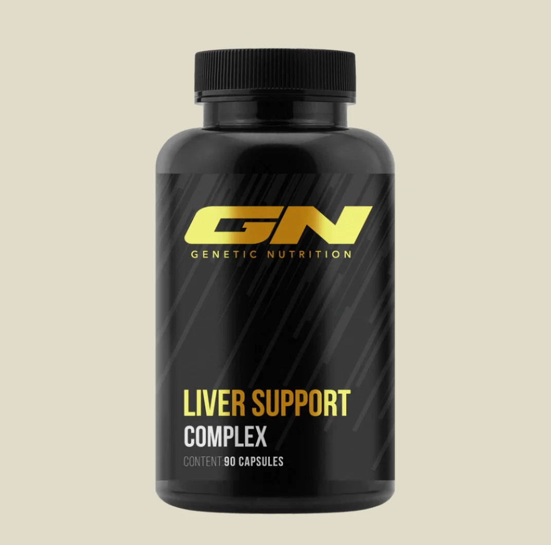 Genetic Nutrition Laboratories Liver Support Complex bottle containing 90 capsules for liver health support.