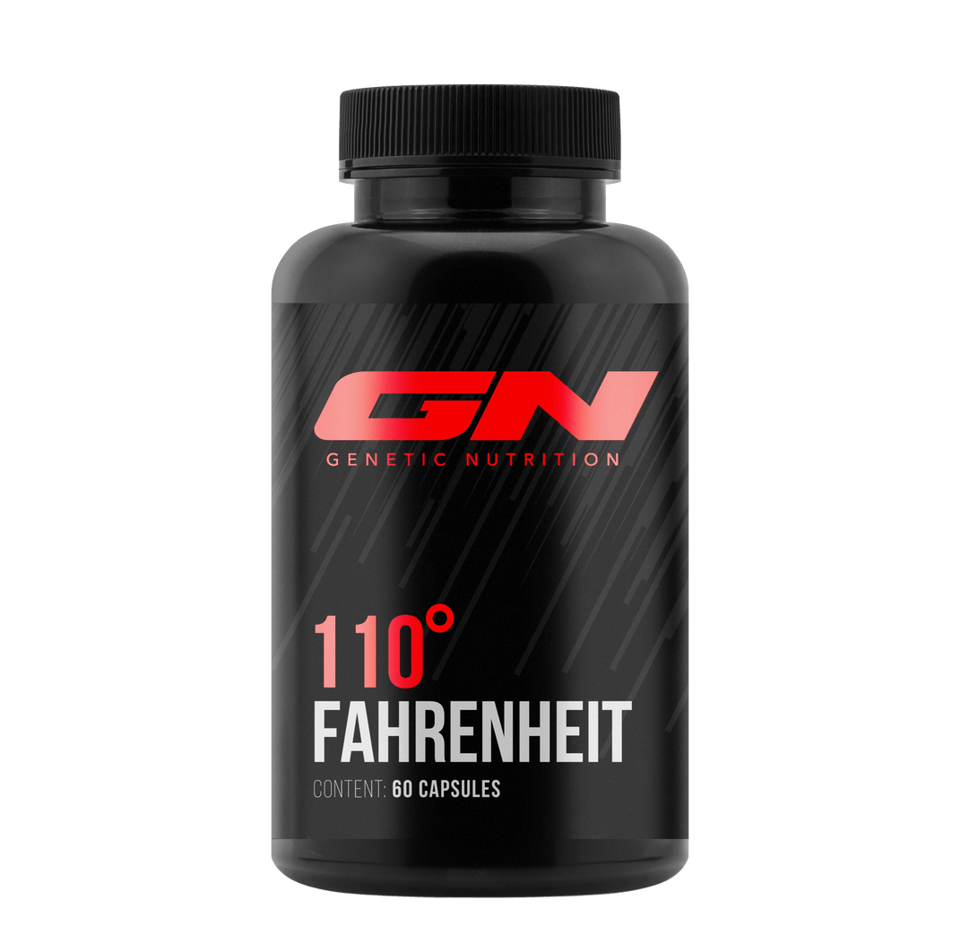 GN Laboratories 110 Fahrenheit – Advanced Fat Burner & Muscle Support supplement bottle with 60 capsules.