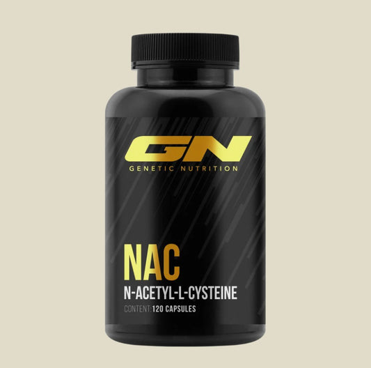 Genetic Nutrition Laboratories N-Acetyl L-Cystein supplement bottle with 120 capsules