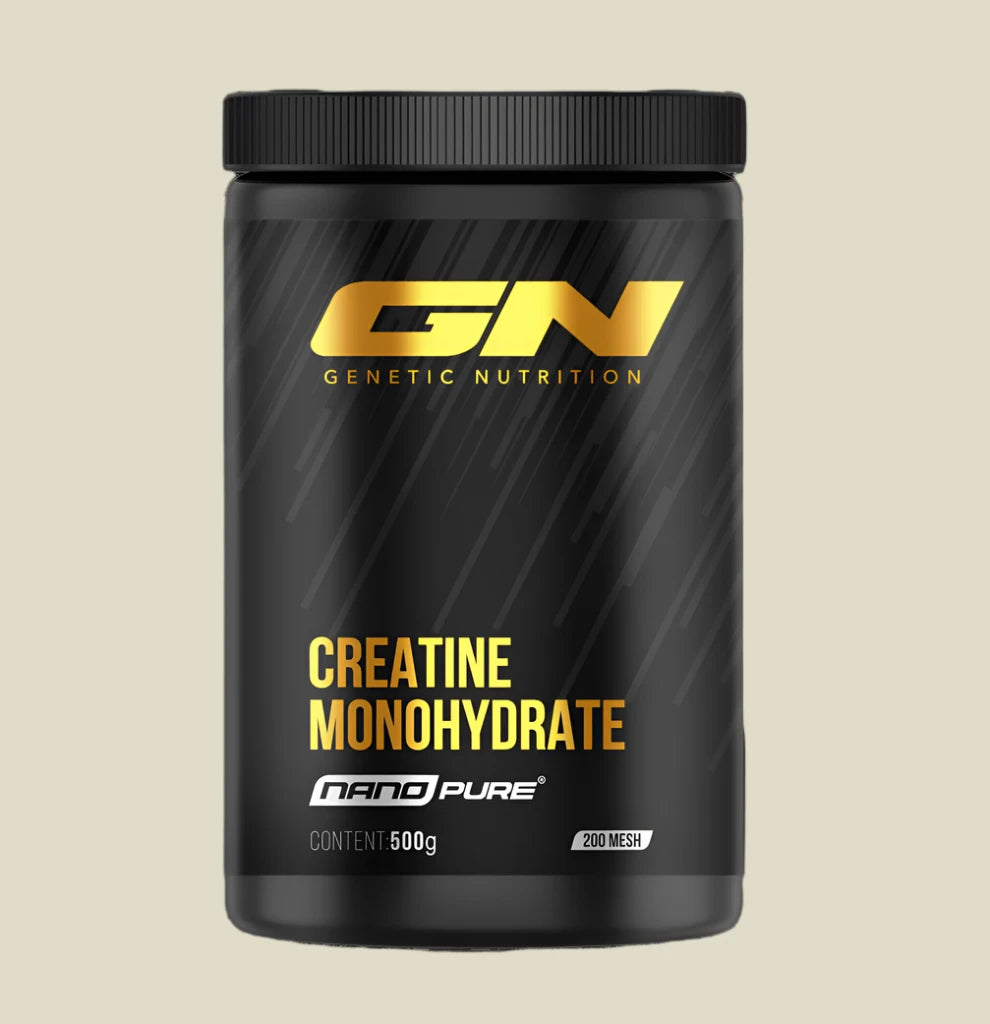 Genetic Nutrition Nano Pure Creatine Monohydrate – 500g container of micronized creatine designed for strength.