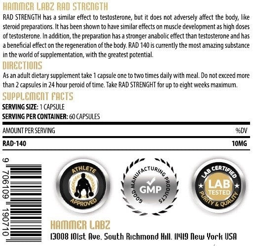 Hammer Labz Rad Strength (RAD - 140) 60 kaps. - GIGACULT