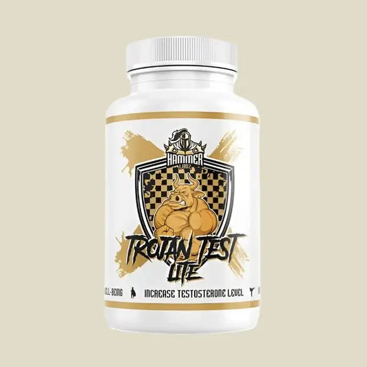 Hammer Labz Trojan Test Lite bottle for natural testosterone and libido enhancement support.