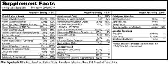Metabolic Nutrition VitaGen Vitamin Adaptogen Complex 240g - GIGACULT