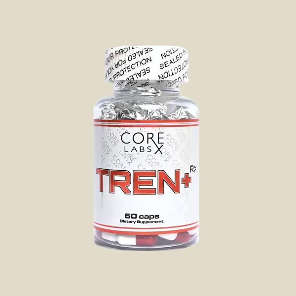 Tren + Rx 60 cap bottle for unmatched strength and muscle growth formula by Core Labs.