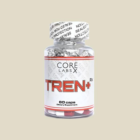 Tren + Rx 60 cap bottle for unmatched strength and muscle growth formula by Core Labs.