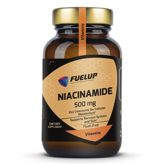 FuelUp Niacinamide 500 mg 60caps – Cellular Energy &amp; Skin Support (Flush-Free)