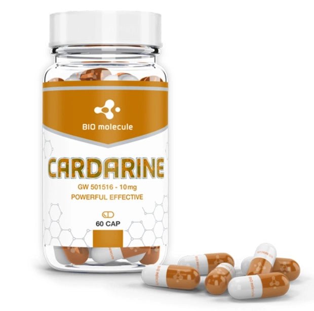 Bio Molecule Cardarine GW-501516 capsules in a bottle with 60 count design for endurance and fat loss support.