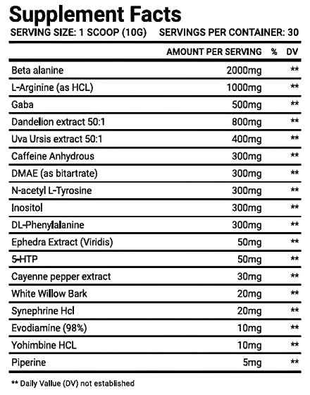 Black Spider 50 Eph Powder 300g - GIGACULT