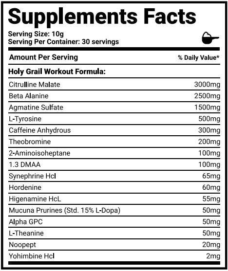 Holy Grail Pre-workout DMAA 300g