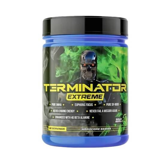 erminator Extreme 468g Hardcore Series is:  Very strong stimulation Thermogenic effect Maximum Pump Proven composition Only for hardcore players