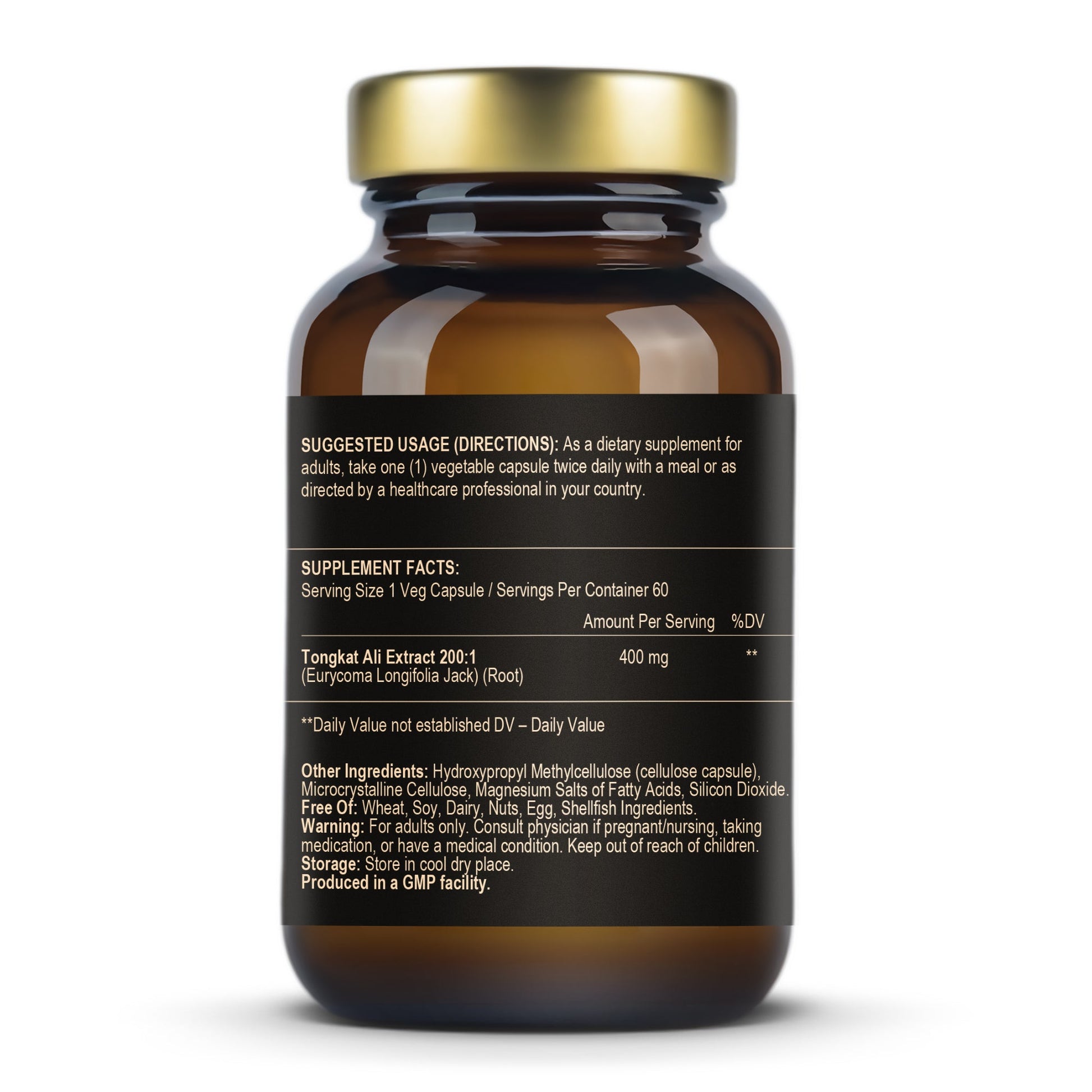FuelUp Tongkat Ali 400 mg supplement bottle for performance support with detailed usage and ingredients.