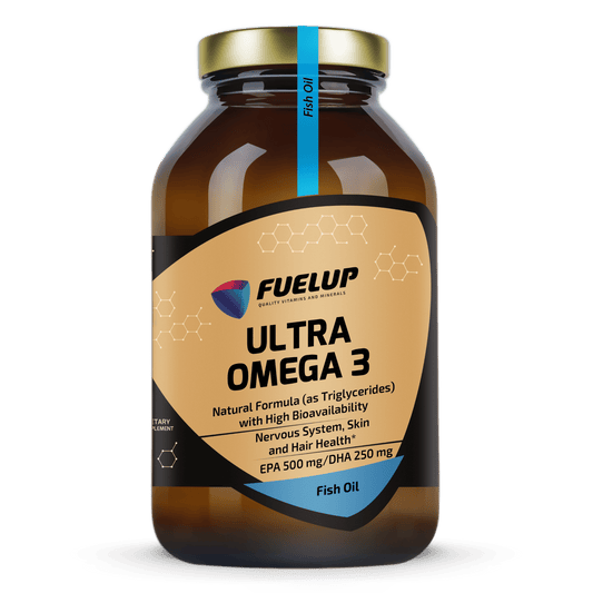FuelUp Ultra Omega 3 fish oil – high-bioavailability omega 3 fish oil in a bottle for better health.