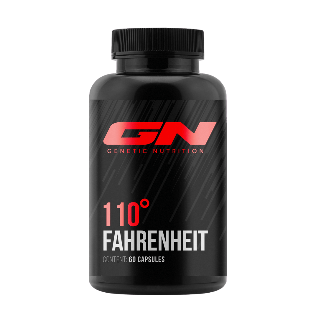 GN Laboratories 110 Fahrenheit – Advanced Fat Burner & Muscle Support supplement bottle with 60 capsules.