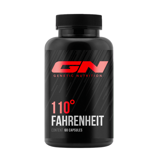 GN Laboratories 110 Fahrenheit – Advanced Fat Burner & Muscle Support supplement bottle with 60 capsules.