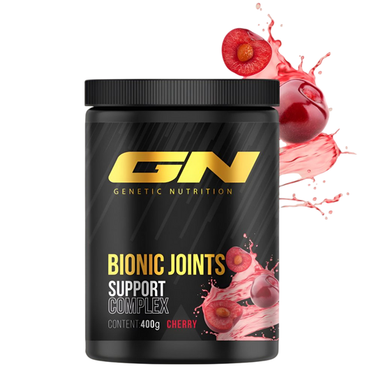 Genetic Nutrition Laboratories Bionic Joints 400g supplement in cherry flavor for joint support and mobility.