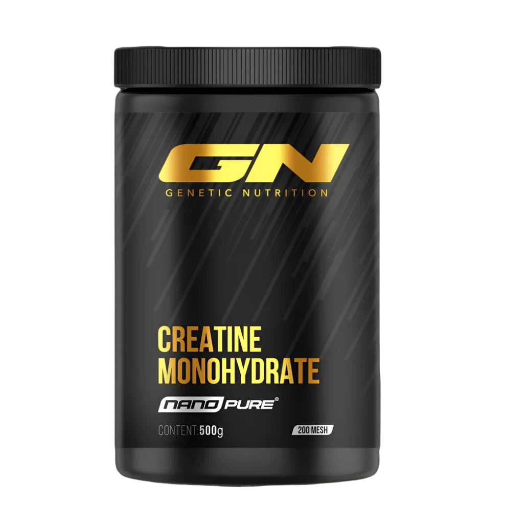 Genetic Nutrition Nano Pure Creatine Monohydrate – 500g container of micronized creatine designed for strength.