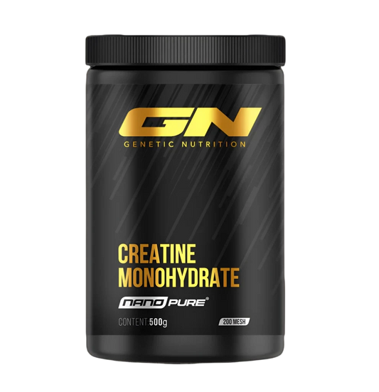 Genetic Nutrition Nano Pure Creatine Monohydrate – 500g container of micronized creatine designed for strength.