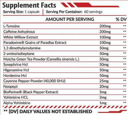 Hero Nutrition Red Inferno DMAA DMHA 60 caps - GIGACULT