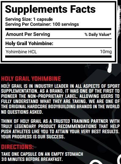 Holy Grail Holy Yohimbine HCL 100 caps - GIGACULT