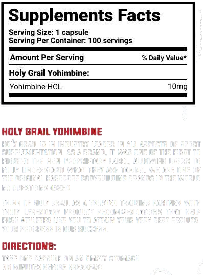 Holy Grail Holy Yohimbine HCL 100 caps - GIGACULT
