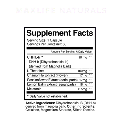 MaxLife Night Chill 60 caps / supplement for sleep - GIGACULT