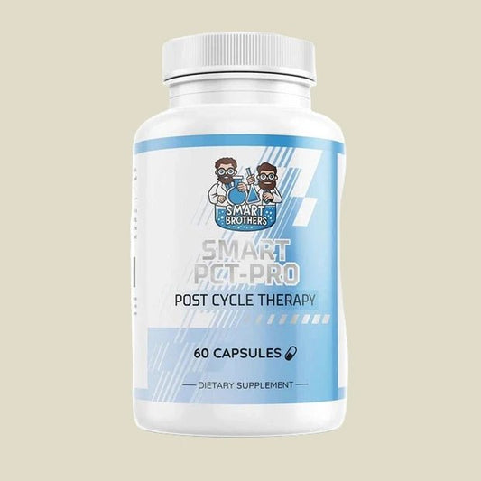 Smart Brothers SMART PCT-PRO 60 caps bottle for post cycle therapy and testosterone support.