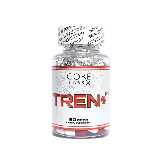 Tren + Rx 60 cap bottle for unmatched strength and muscle growth formula by Core Labs.